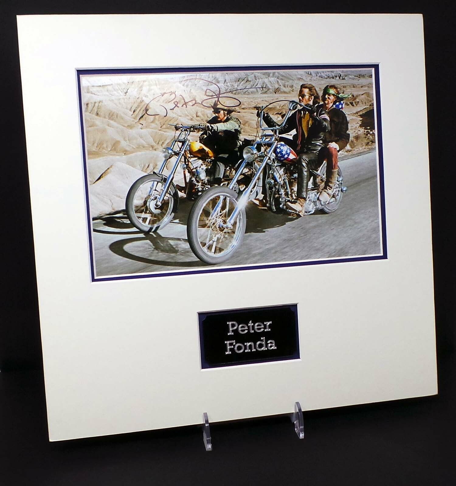 Peter FONDA Easy Rider Captain America Signed & Mounted 12x8 Photo Poster painting AFTAL RD COA