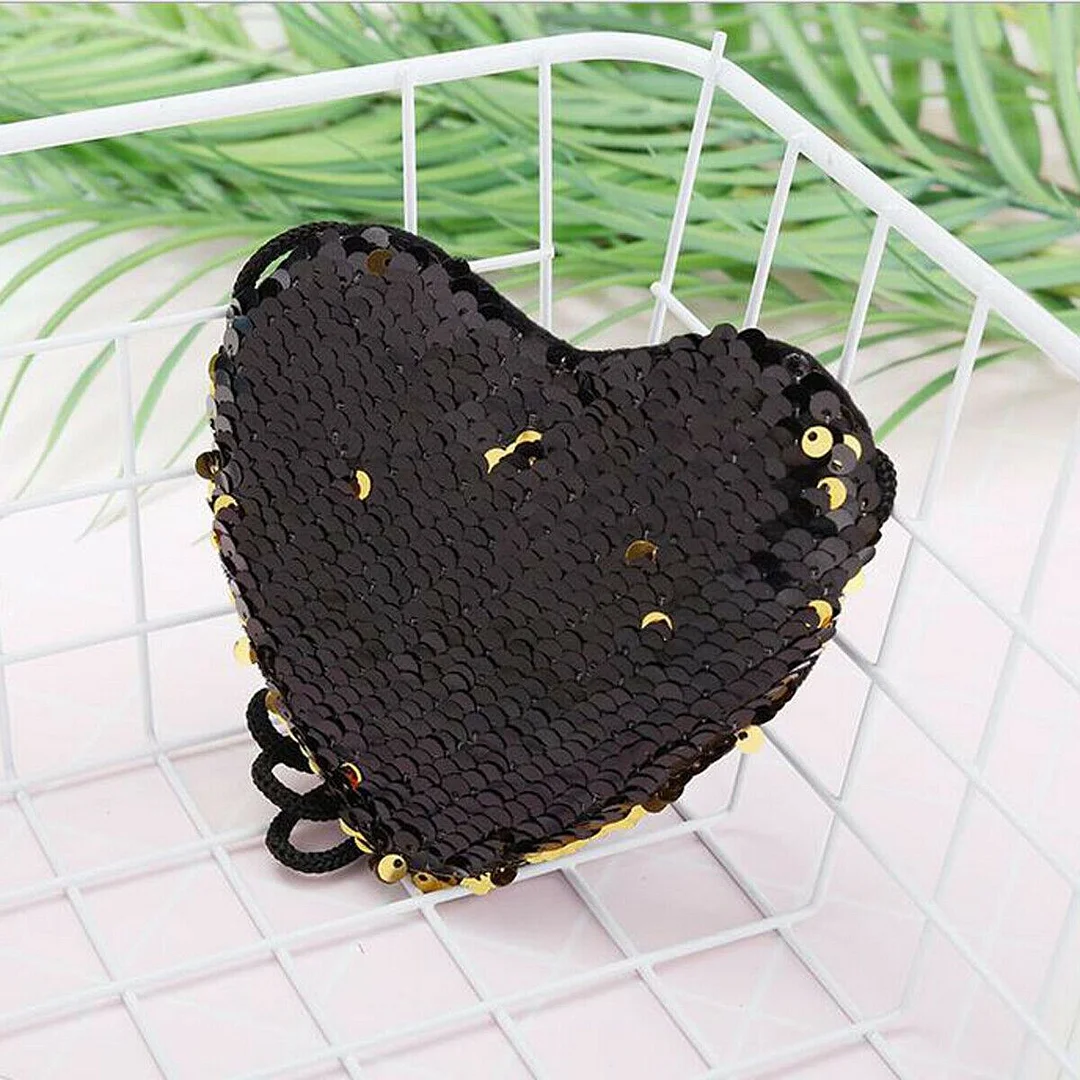 2019 Baby Accessories Ladies Girls Heart Coin Purse Bag Cute Sequins Small Tote Fashion Handbag Purse Kids Props Gifts