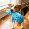 Cute Duck Dog Squeak Toys with Built-in Squeaker Puppy Teething Interactive Chewing Plush Toy for All Breed Sizes To Keep Them Busy