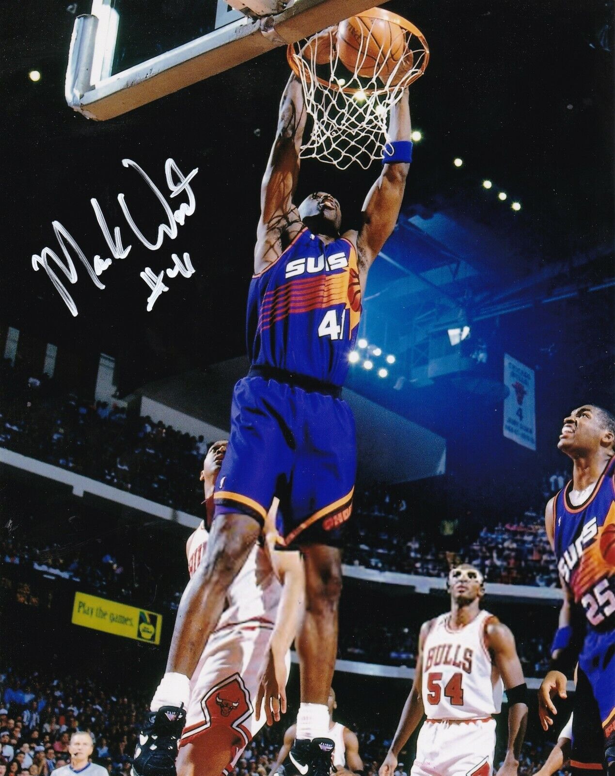 MARK WEST PHOENIX SUNS ACTION SIGNED 8x10