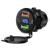 12-24V Car Charger Socket with Switch & Voltmeter Waterproof Cigarette Outlet Replacement Motorcycle USB Charger Suitable for Boat Golf Cart RV Motorcycle Truck