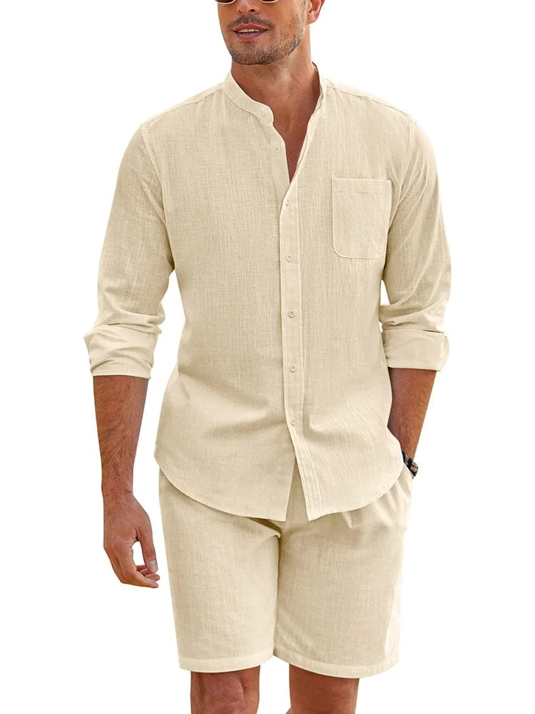 Casual 100% Cotton Beach Shirt Sets