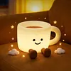 Coffee Cup Night Light Rechargeable 7 Color Changing Dimmable Warm Light with Timer Touch Control Bedside Lamp for Nursery Bedroom Gift