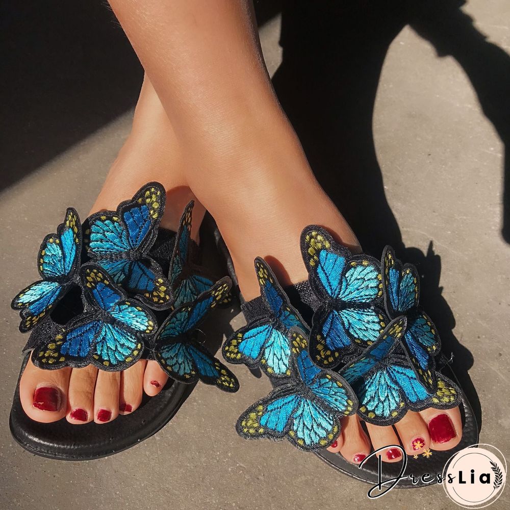 Chic Butterfly Decorated Slipper