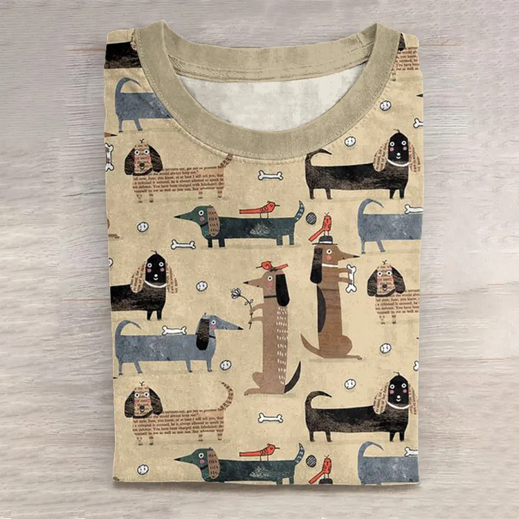 Very Long Dog Print Women'S T-Shirt