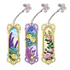 (US Local)3Pcs Special Shaped Framed Flowers 5D DIY Diamond Art Book Mark for Home Office