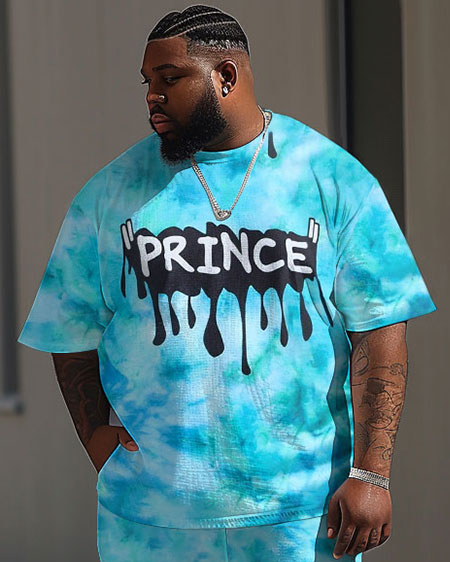 Street Casual Letter Pad-Dye Print Large Men's Suit