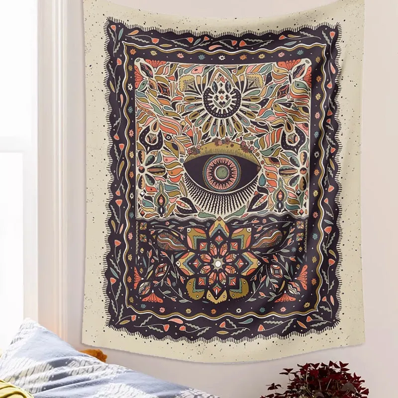 Psychedelic Nude Sexy Woman Skull Lover Tapestry Wall Hanging Trippy Flower Tapestry Fantasy Magic Tapestry Wall Art Home Decor
