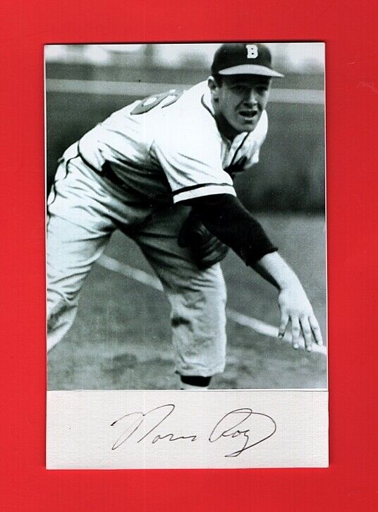 1950 NORM ROY-BOSTON BRAVES AUTOGRAPHED CUT W/GLOSSY Photo Poster painting-(d.2011)