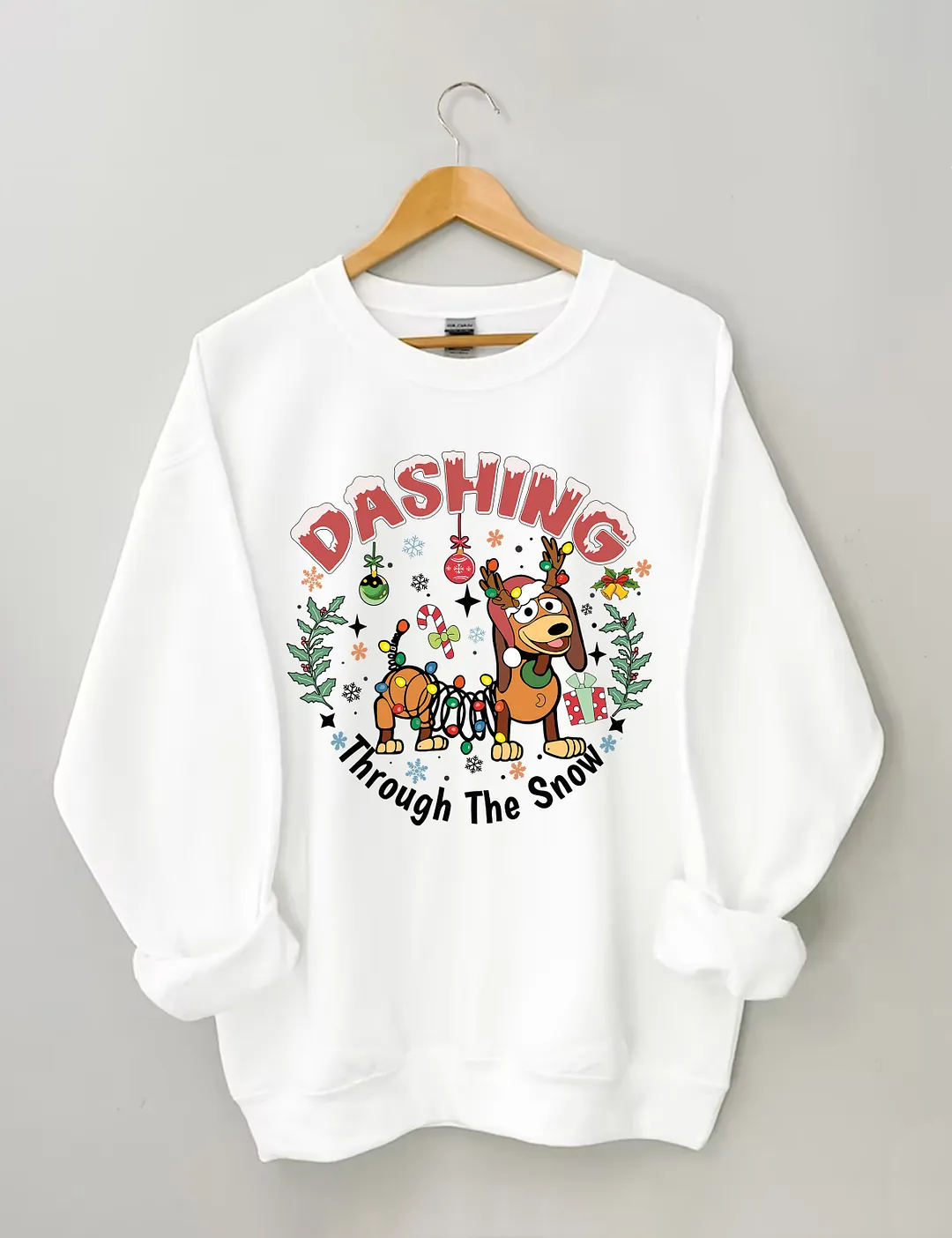 Dashing Through The Snow Slink Dog Sweatshirt