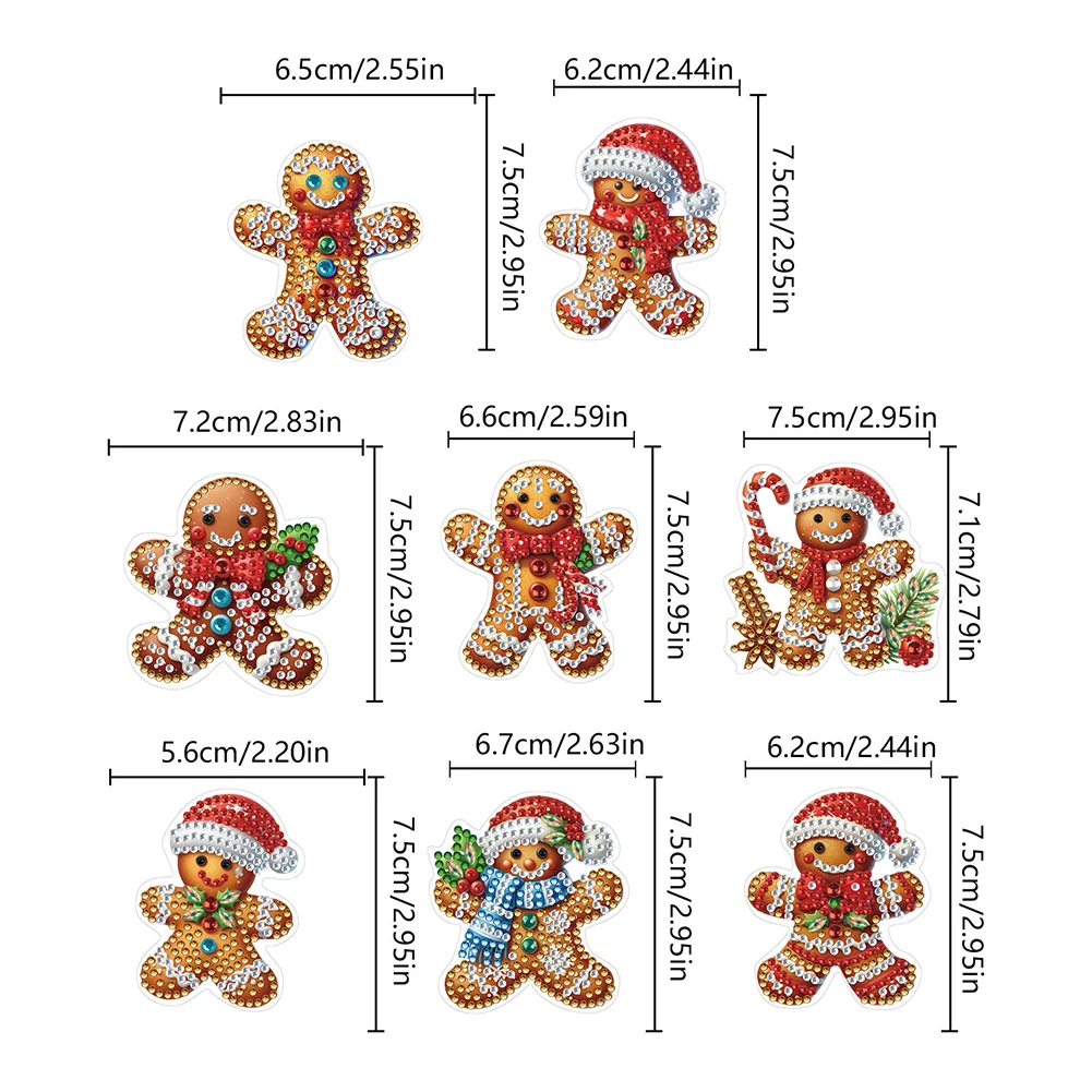 8Pcs Christmas Gingerbread Man Diamond Art Hanging Hooks Diamond Painting Hooks