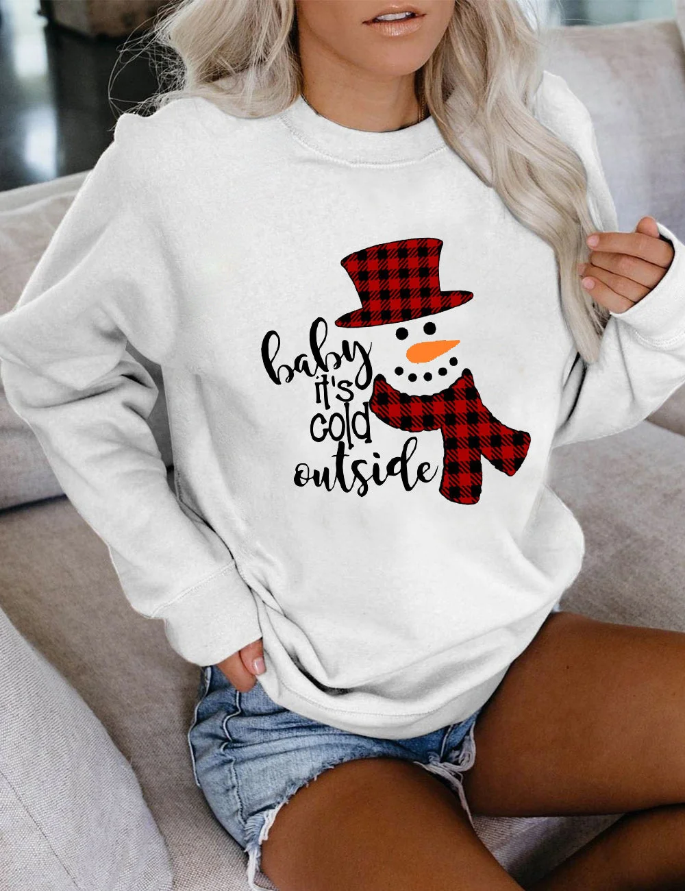 Baby It's Cold Outside Snowman Christmas Sweatshirt