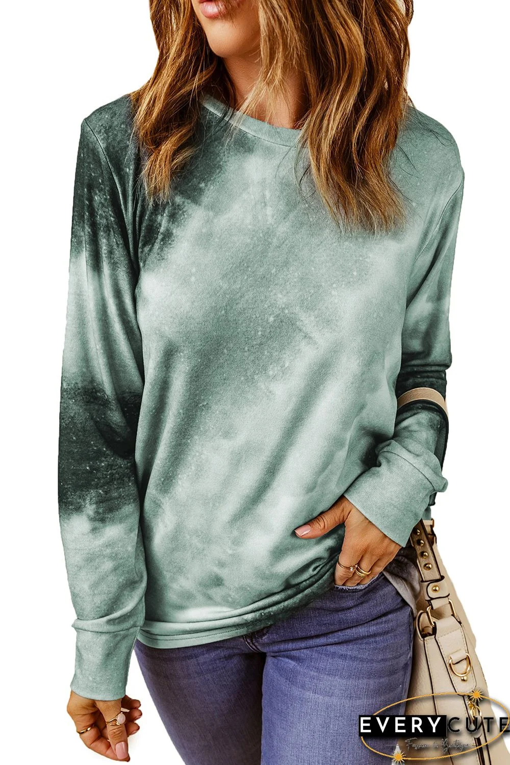 Ombre Gray Tie-dye Sweatshirt