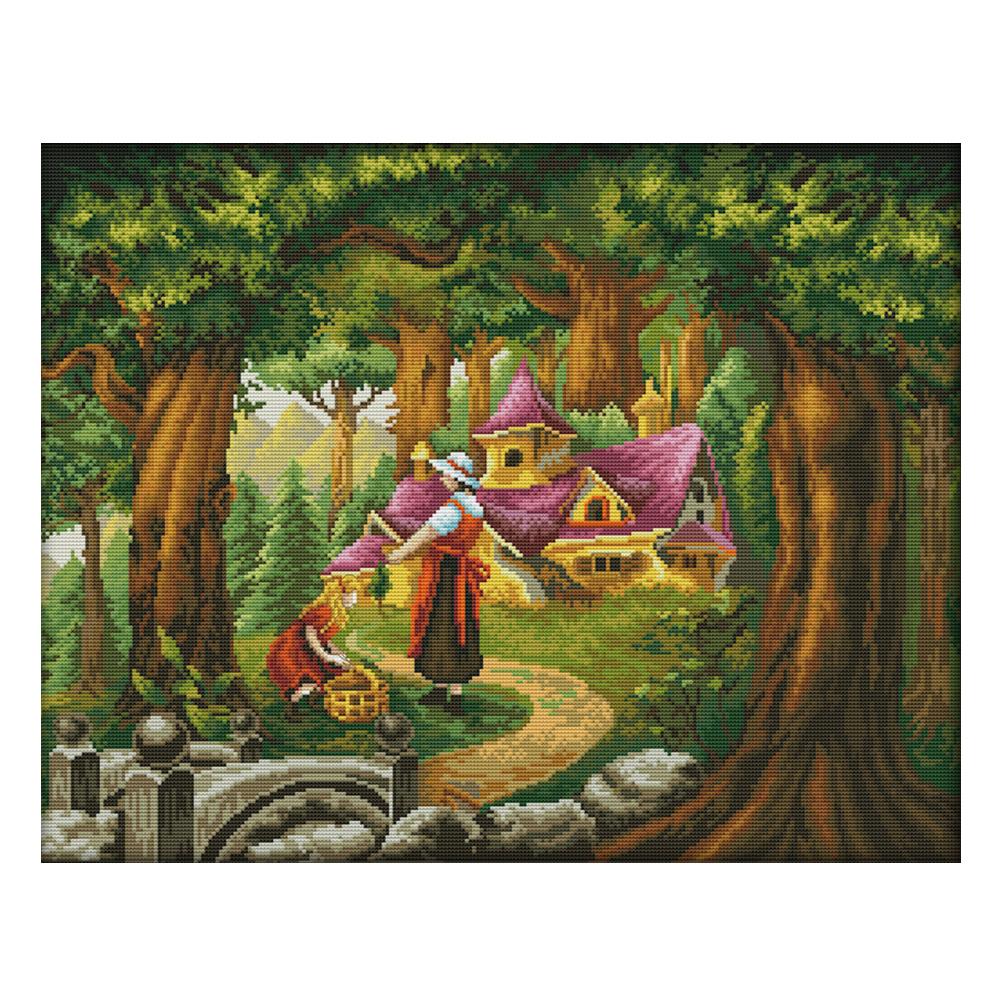 

Fairy tale cabin - 14CT Stamped Cross Stitch - 55*45cm, 501 Original