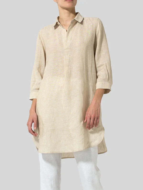 Cotton Linen Shirt Comfortable Long Sleeve Women's Top