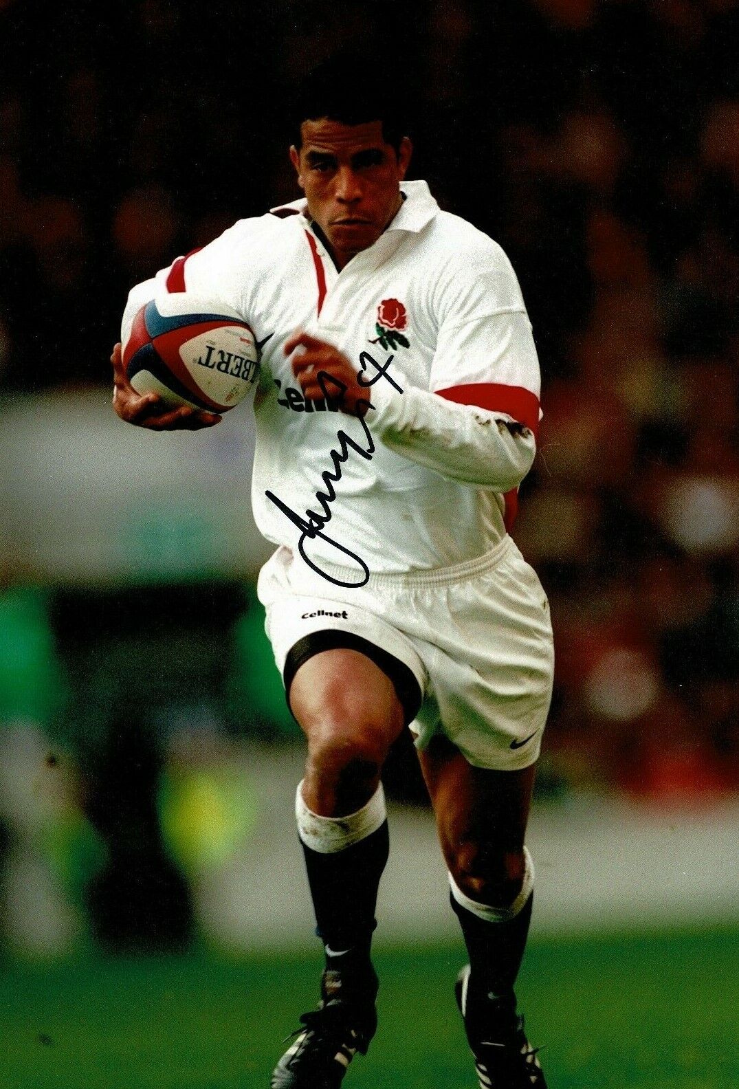 Jeremy Guscott Signed 12X8 Photo Poster painting Lions & England Rugby AFTAL COA (A)