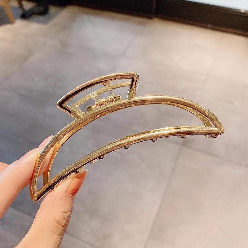 Simple Metal Catch Clip Large Shower Pearl Shark Clip