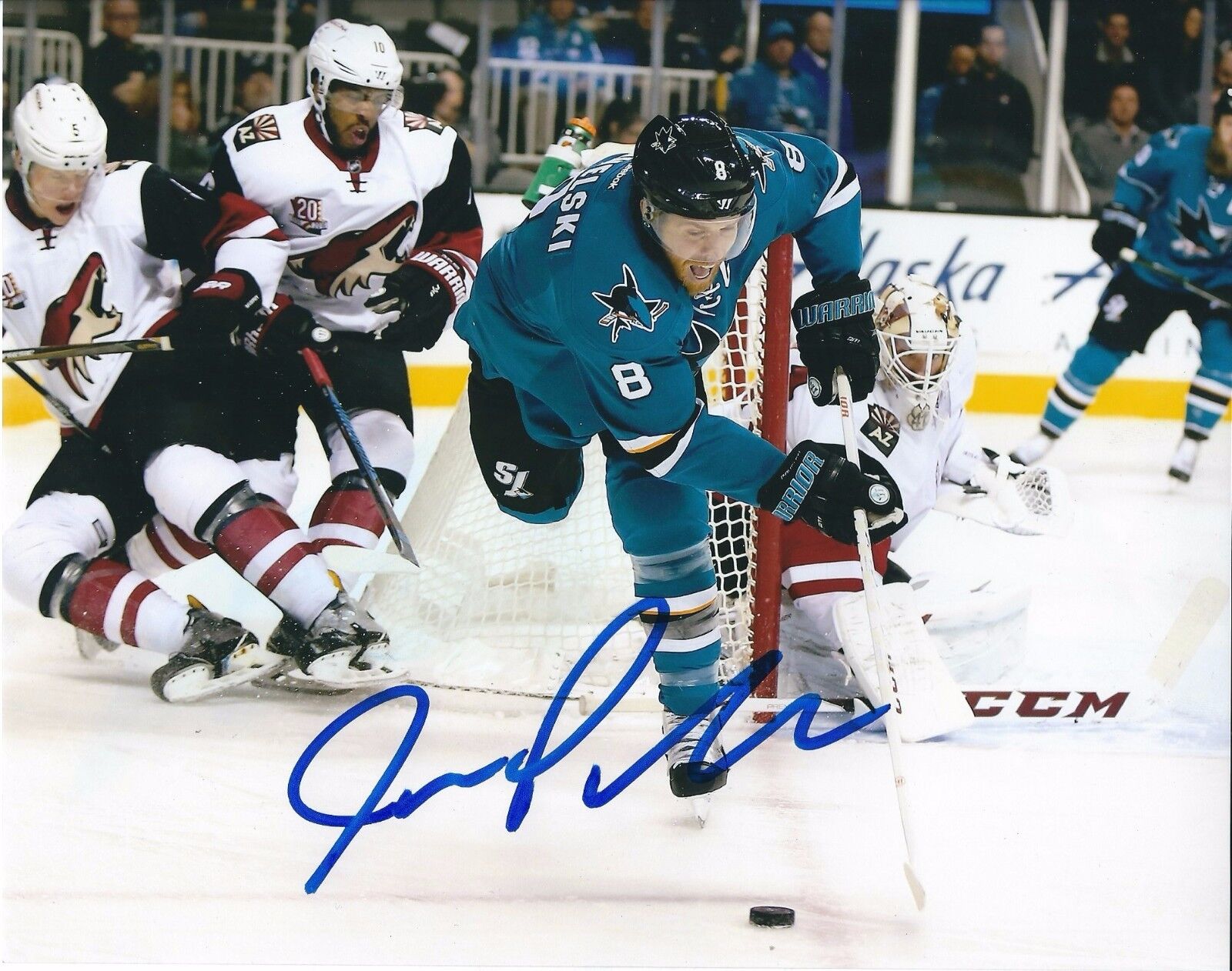 Signed 8x10 JOE PAVELSKI San Jose Sharks Autographed Photo Poster painting - COA