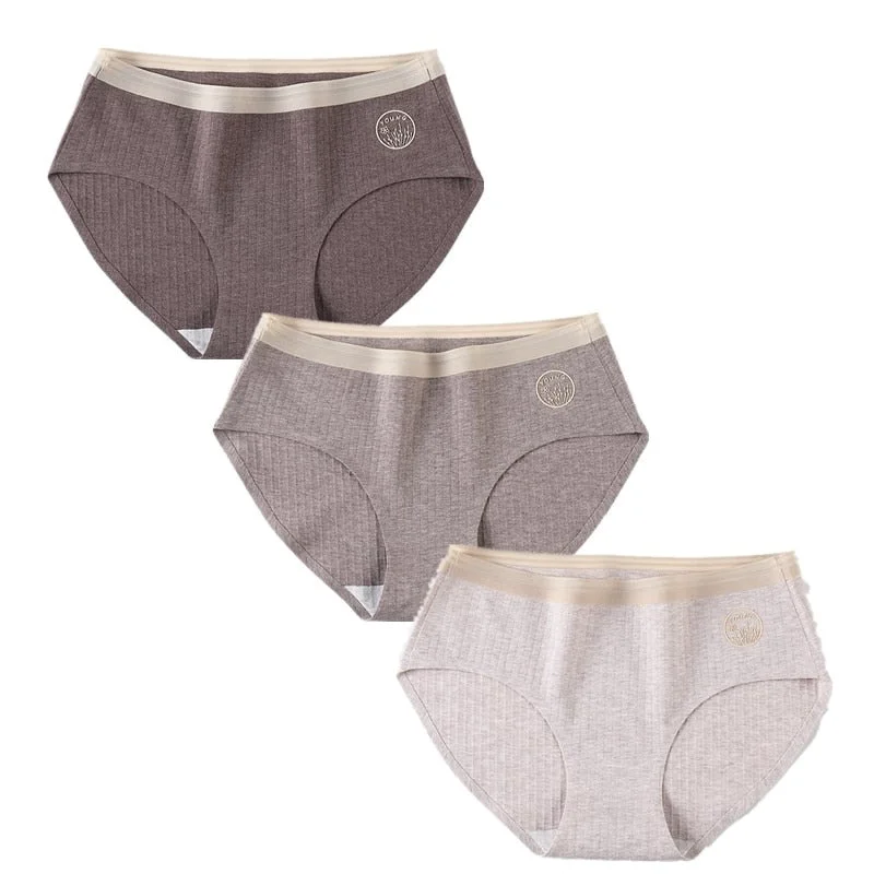3 Pcs/Set Sexy Seamless Cotton Underwear Women Panty Soft Panties For Female Skin-friendly Panty Comfort Lingerie Women's Briefs