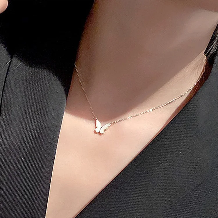 Clavicle Necklace for Women Girls Fashion Choker Chain Butterfly Pendants