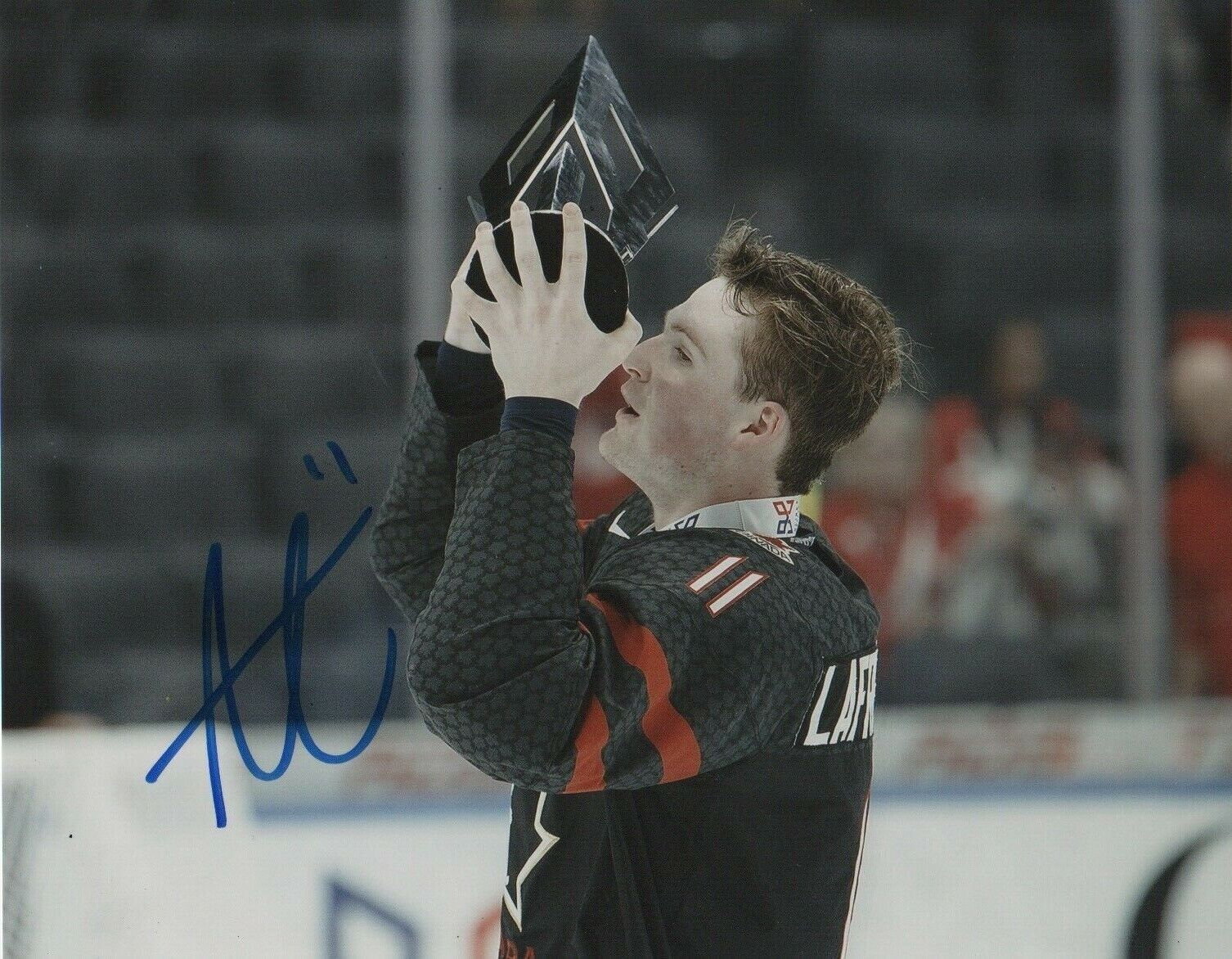 Team Canada Alexis Lafreniere Signed Autographed 8x10 IIHF Photo Poster painting COA #12