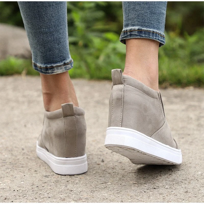 Autumn Women Platform Wedges Vulcanized Ankle Boots Height Increasing Female High Heel Shoes Ladies Fashion Plus Size 35-43
