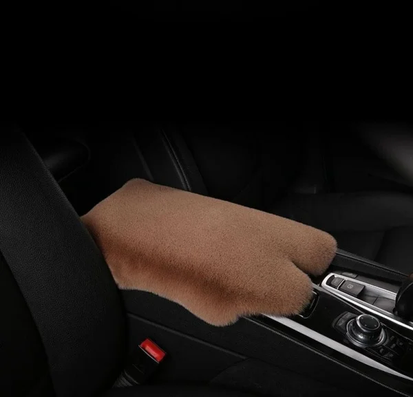 Winter Plush Car Armrest Box Mat