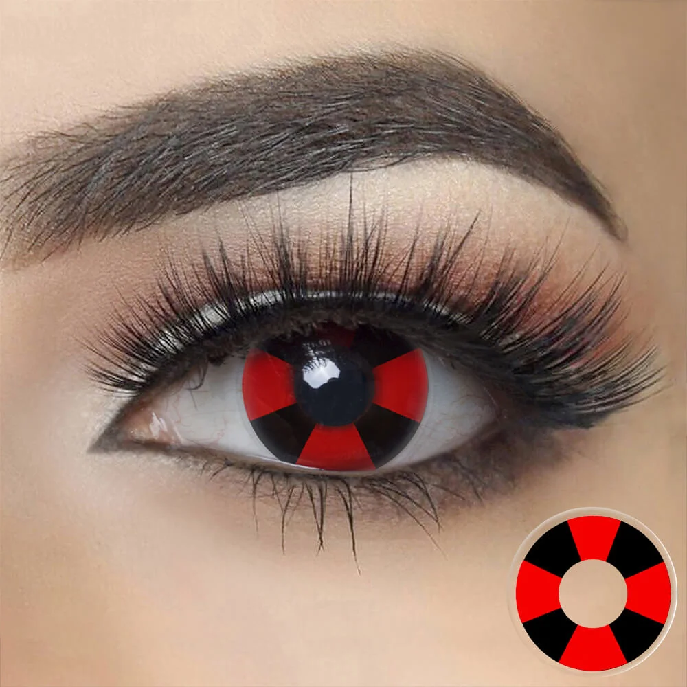 Red Black Cross Halloween Cosplay Contacts