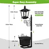2-in-1 Solar Planter Lamp Waterproof IP54 Auto On/off Sensor 8-10 Hrs Long Lighting Solar Powered Pathway Light with Planter for Garden & Patio (No Flowers Included)