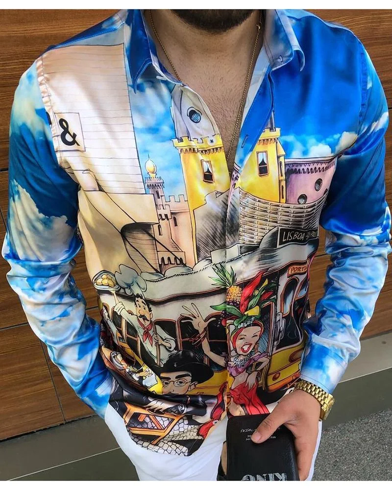 Casual Fashion Printed Long Sleeve Shirt