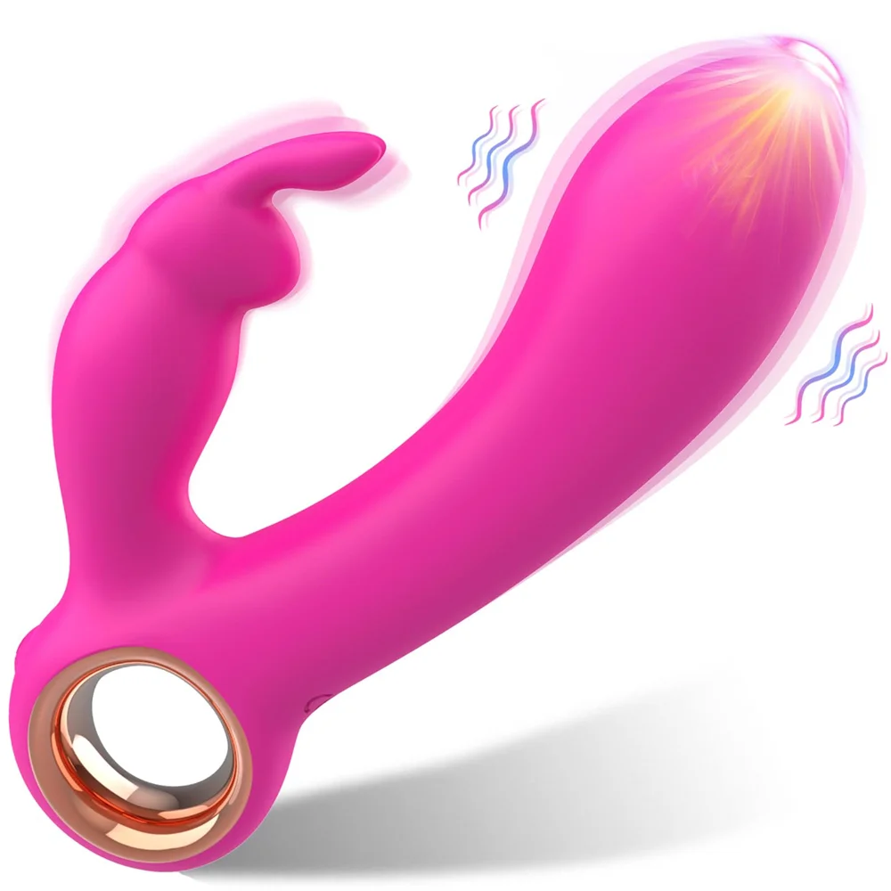 2 In 1 G Spot Rabbit Vibrator Realistic Dildo Clitoral Stimulator Vibrators