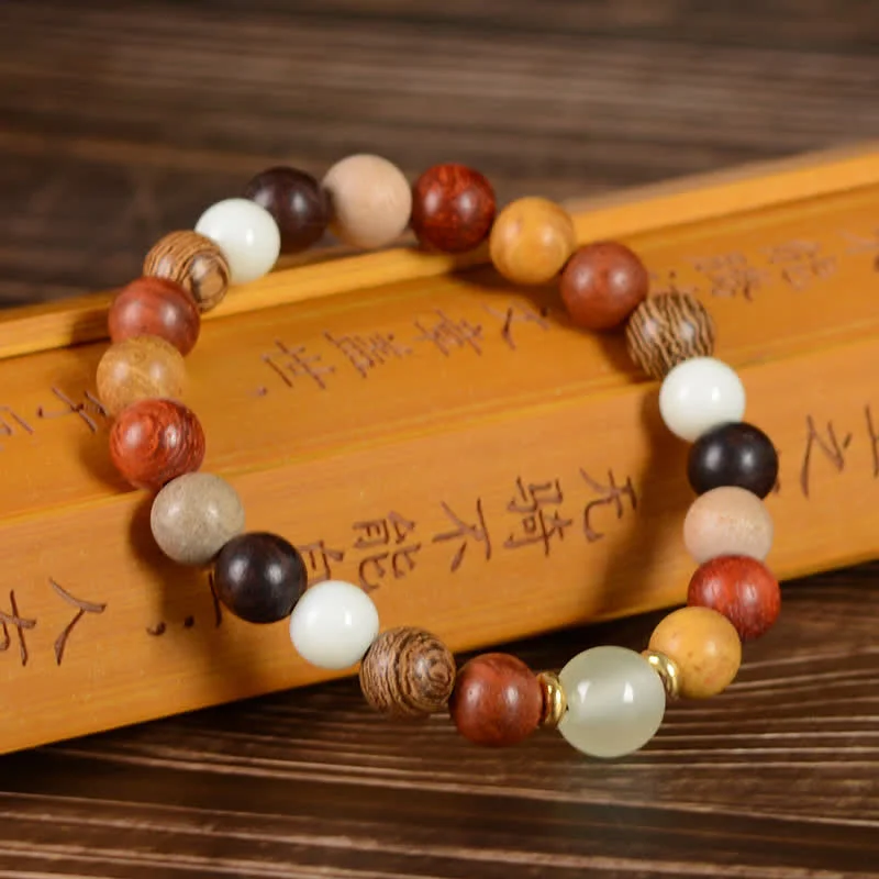 Black Rosewood Black Peach Wood Glowstone Calm Cure Bracelet