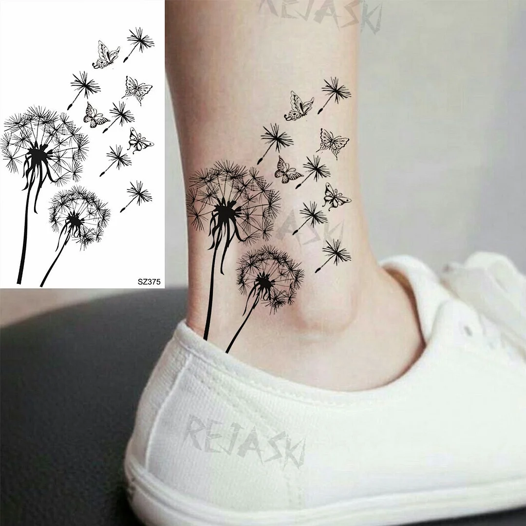 Realistic Sunflower Fashion Wrist Temporary Tattoos For Women Gilr Butterfly Geometry Fake Tattoo Custom Armbands Washable Tatoo