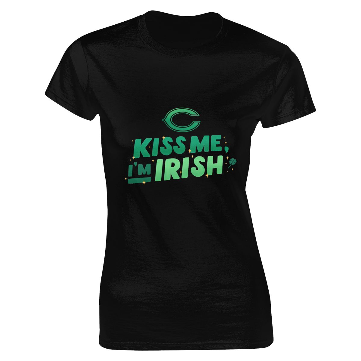 Chicago Bears Kiss Me I'm Irish St. Patrick's Day Women's Classic-Fit T-Shirt