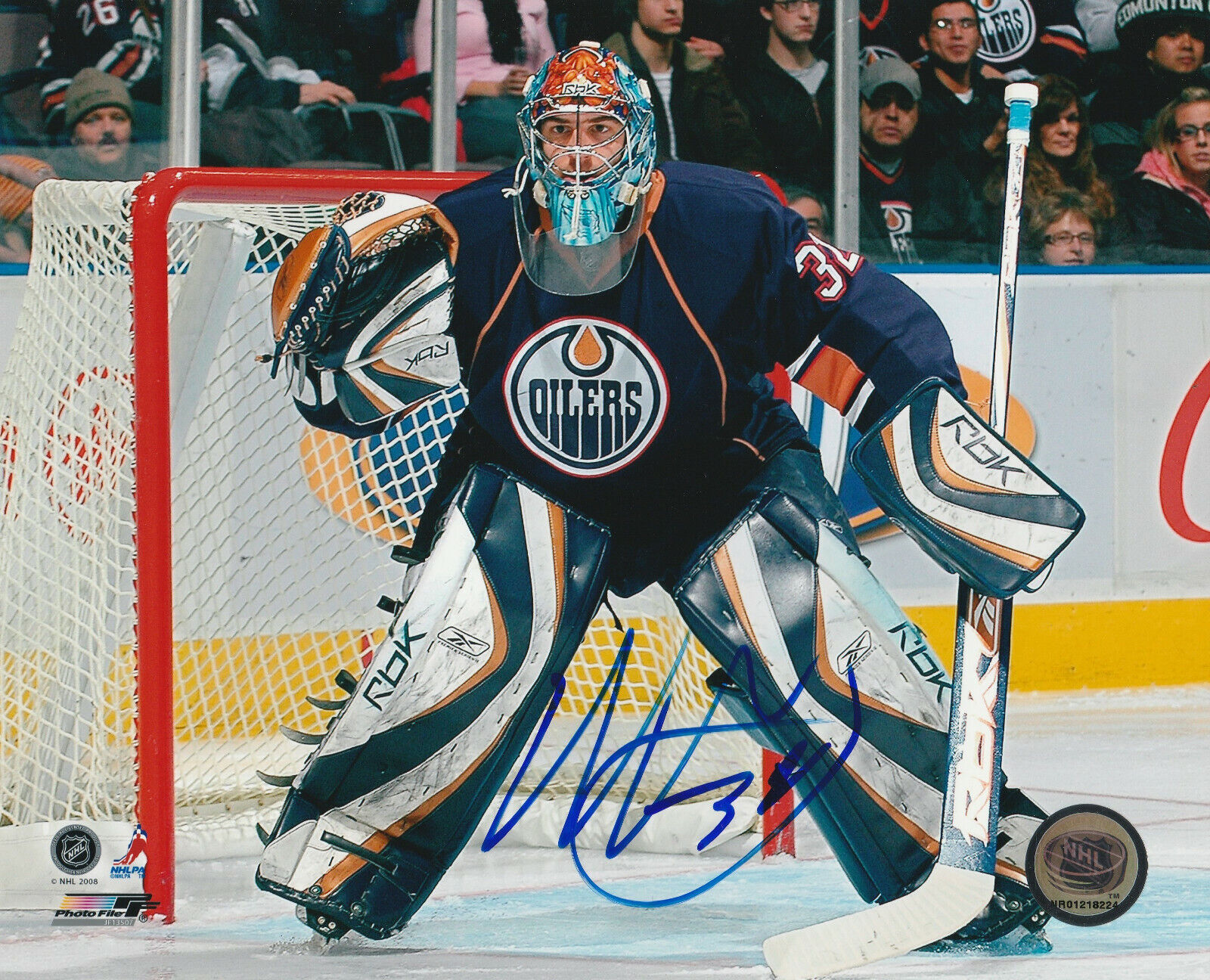 MATHIEU GARON SIGNED EDMONTON OILERS GOALIE 8x10 Photo Poster painting #4 Autograph