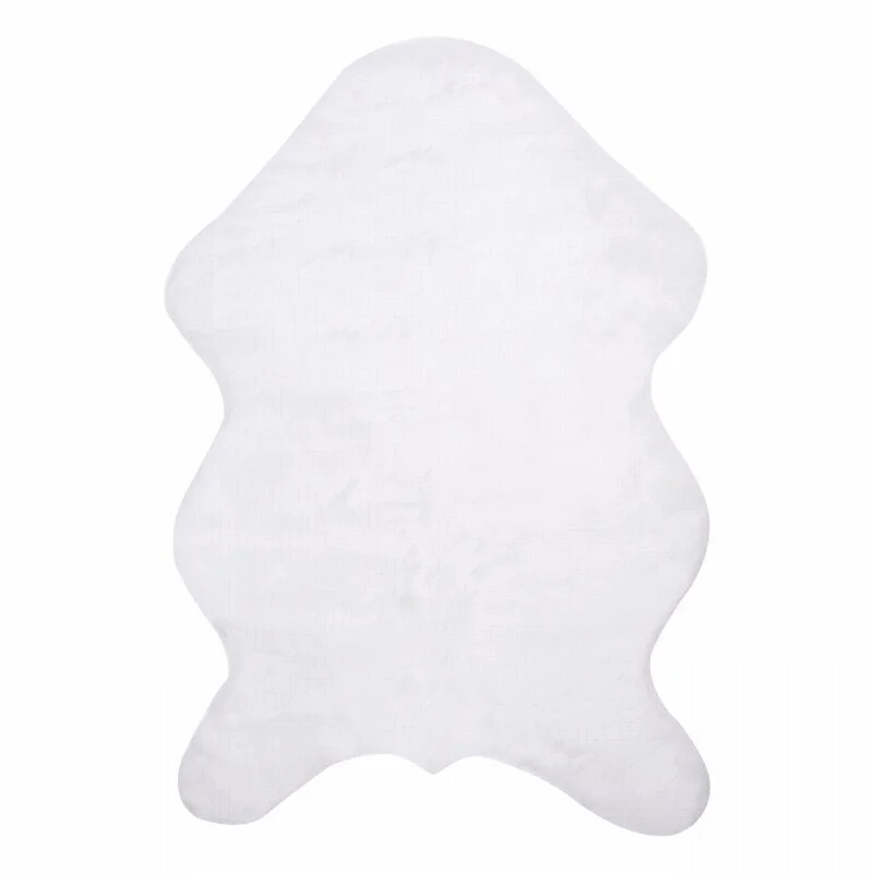 Long Hair Solid Mat Seat Pad Home Decor Luxury Rectangle Soft Sheepskin Fluffy Area Rug Faux White Fur Carpet Shaggy Living Room