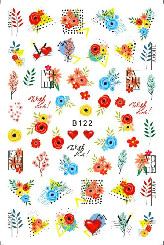 Black Rose Flower Heart 3D Nail Sticker Self-Adhesive Slider Art Decorations Valentine's Day Decals Manicure Accessories-Nail Inspo