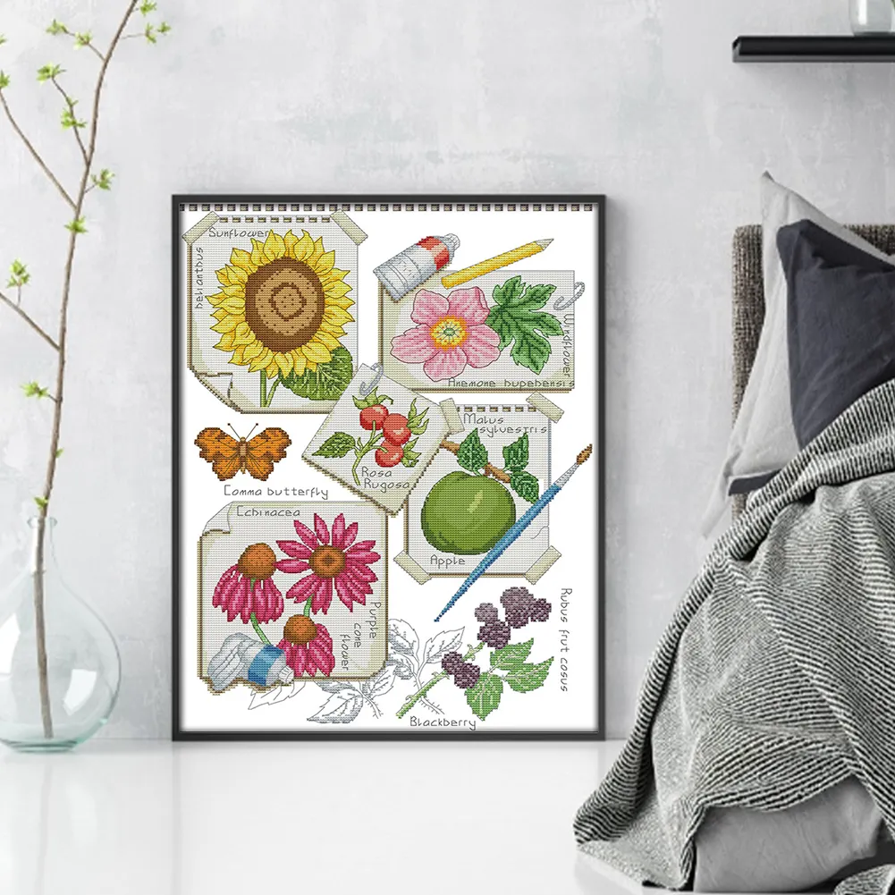 DIY Stamped Cross Stitch 14CT Partial Embroidery 37*50cm - Draw Autumn