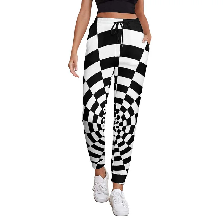 Womens on sale checkered joggers