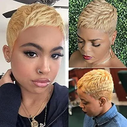 New Arrivals Short Pixie Cut Wig  For Black Women Remy  Wig