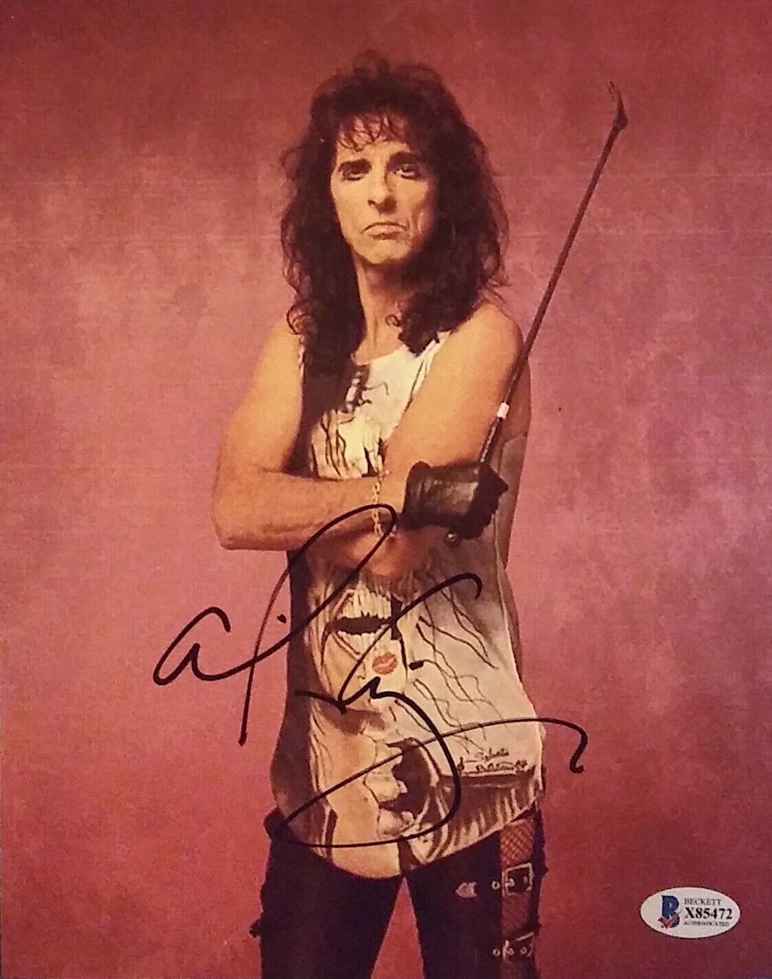 Alice Cooper signed 8 x 10 COA Beckett