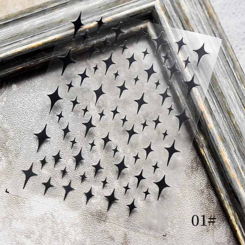 1PC 3D Nail Stickers Valentines's Day Heart Love Self-Adhesive Slider Letters Nail Art Decorations Stars Decals Manicure Tool-Nail Inspo