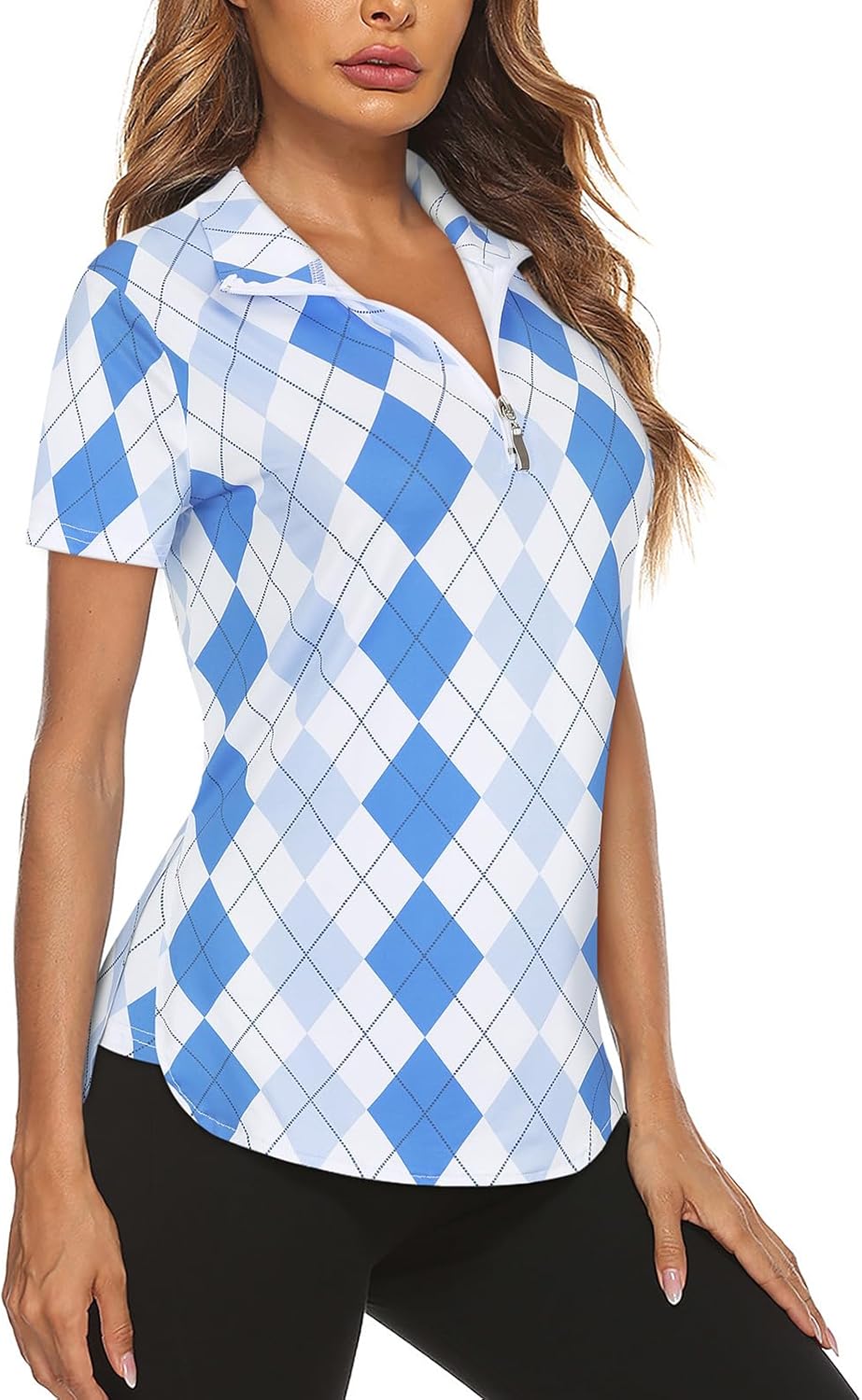 Women's Long Sleeve Golf Tennis Polo Shirts UPF50+ Half Zip Dry Fit Workout Tops Athletic Shirt