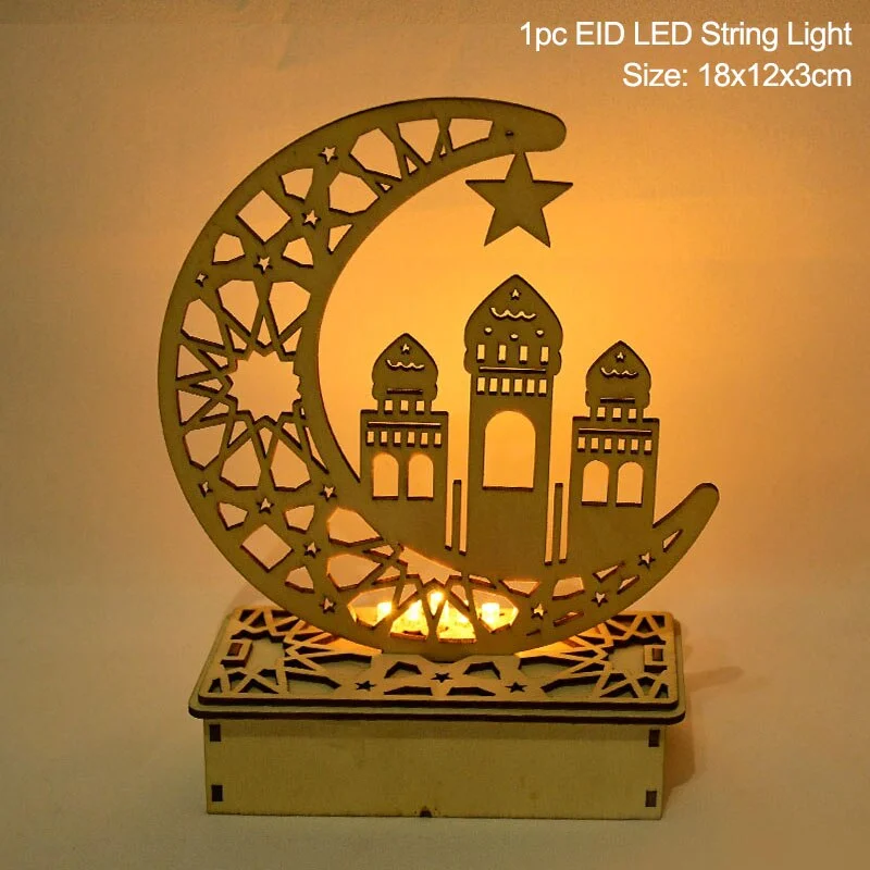 Wooden Eid Mubarak Decoration for Home Islamic Ramadan Kareem Muslim Party Decor Eid Food Tray Ramadan Mubarak Gifts Eid Al Adha