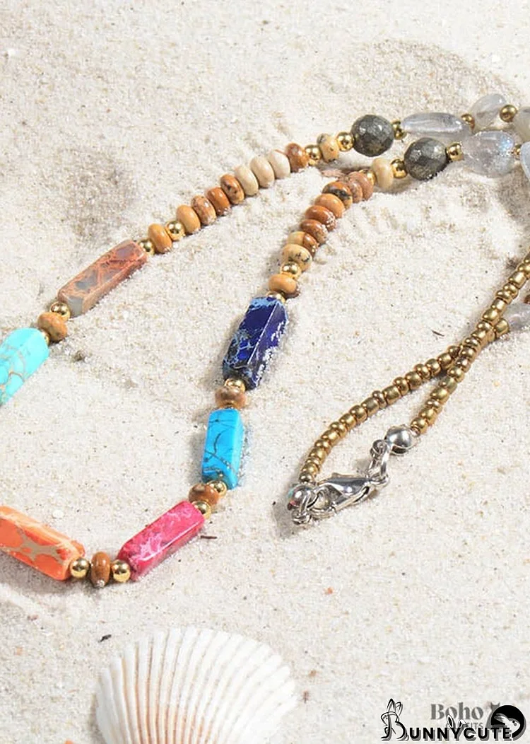 Boho Necklace, Labradorite Chokers Chakra