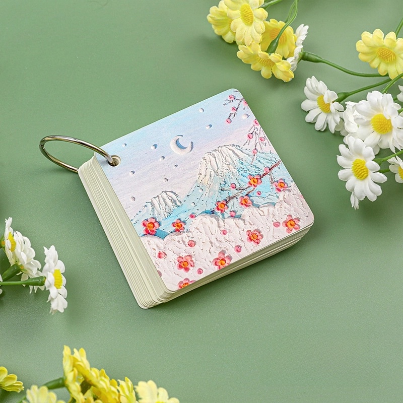 Portable Landscape Oil Painting Blank Paper Loose-leaf Small Size Notebook