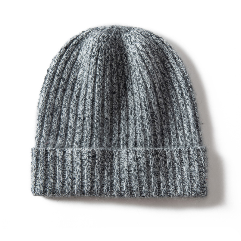 100% Cashmere Cuffed Beanies Ribbed Unisex REAL SILK LIFE