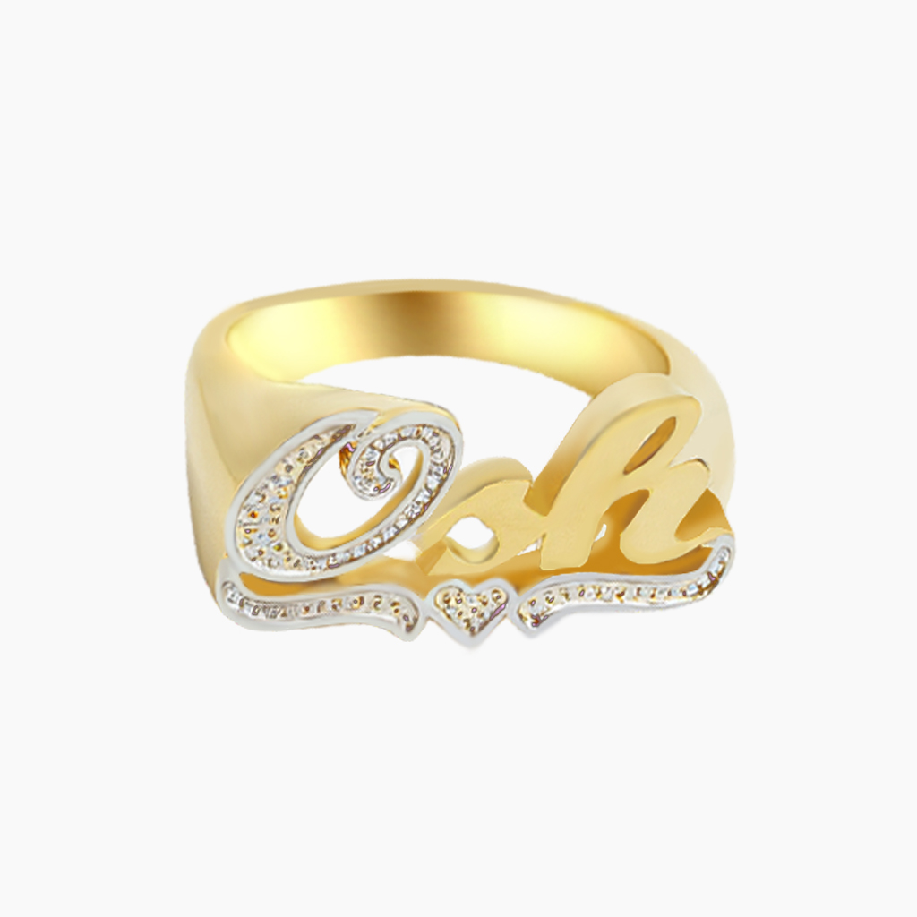 Two-Tone Custom Name Ring