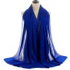 Plain Color Soft Chiffon Long Gauze Shawl Women Hijab