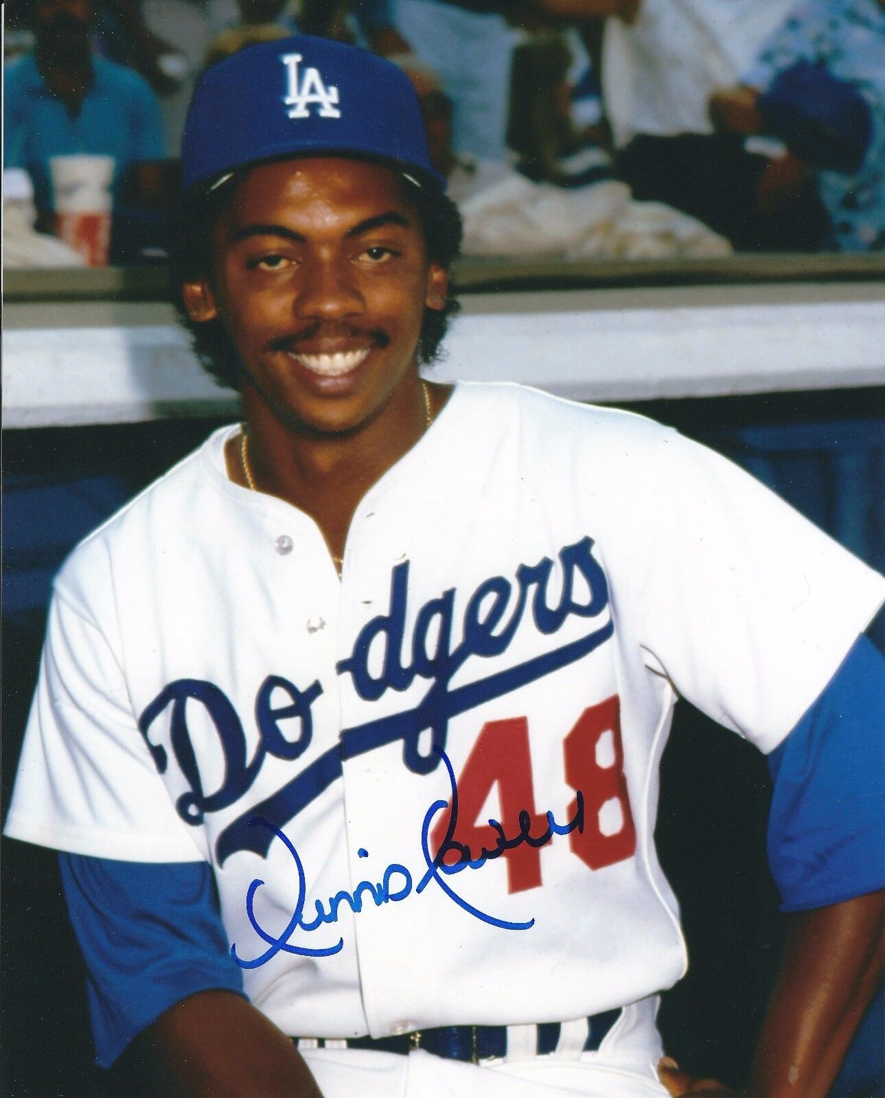 Signed 8x10 DENNIS POWELL Los Angeles Dodgers Autographed Photo Poster painting - COA